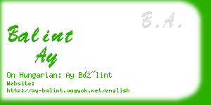balint ay business card